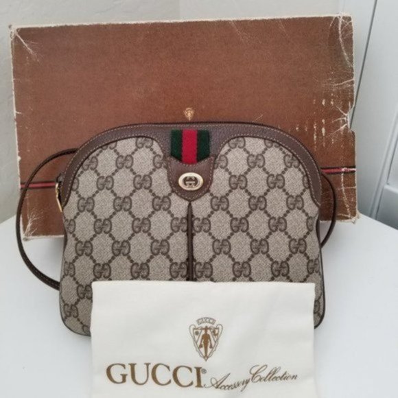 80's Vintage Gucci GG 3-Way Clutch/Bag with box